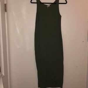 Army green midi dress